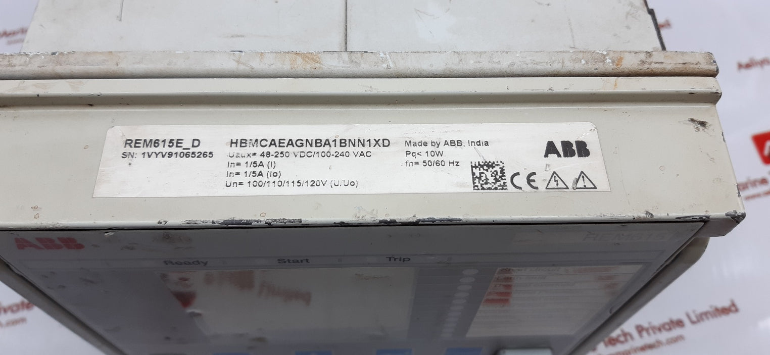 ABB REM 615 Motor Protection and Control Relay REM615E_D