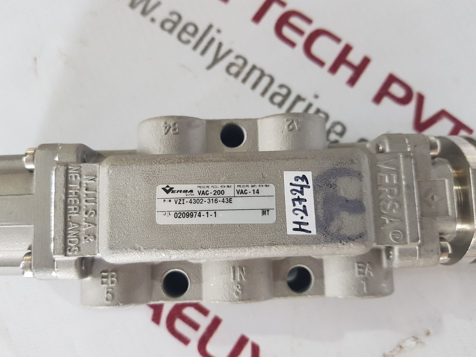 Versa vzi-4302-316-43e pneumatic directional valve