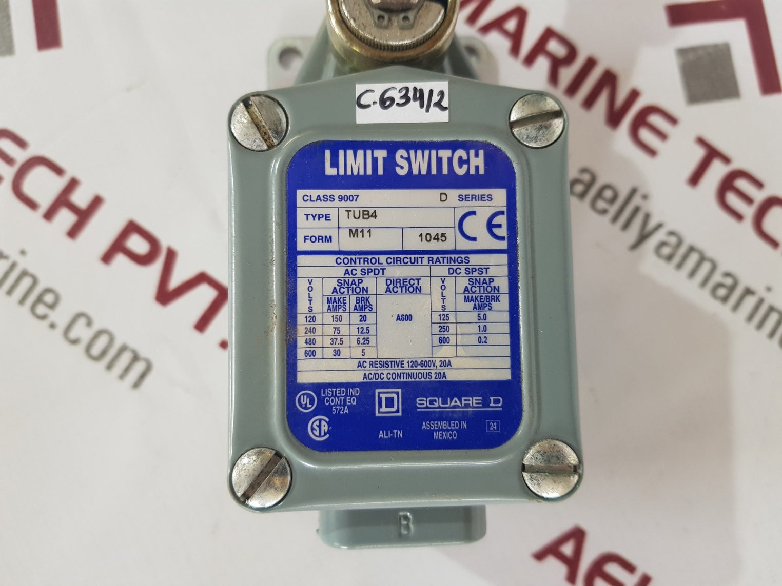 Square d class 9007 tub4 limit switch ser d