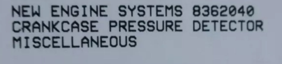 Engine systems 8362040 crankcase pressure detector