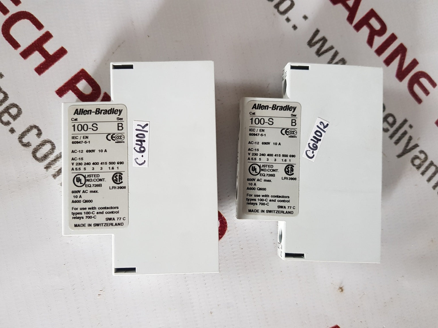 Allen-bradley 100-s ser b auxiliary contacts