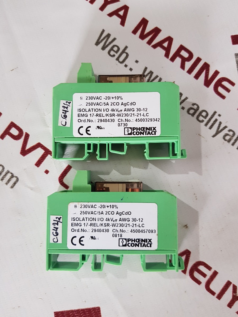 Phoenix Contact 2940430 Relay Module Awg 30-12