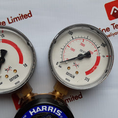 Harris 801 oxygen regulator- dual gauges