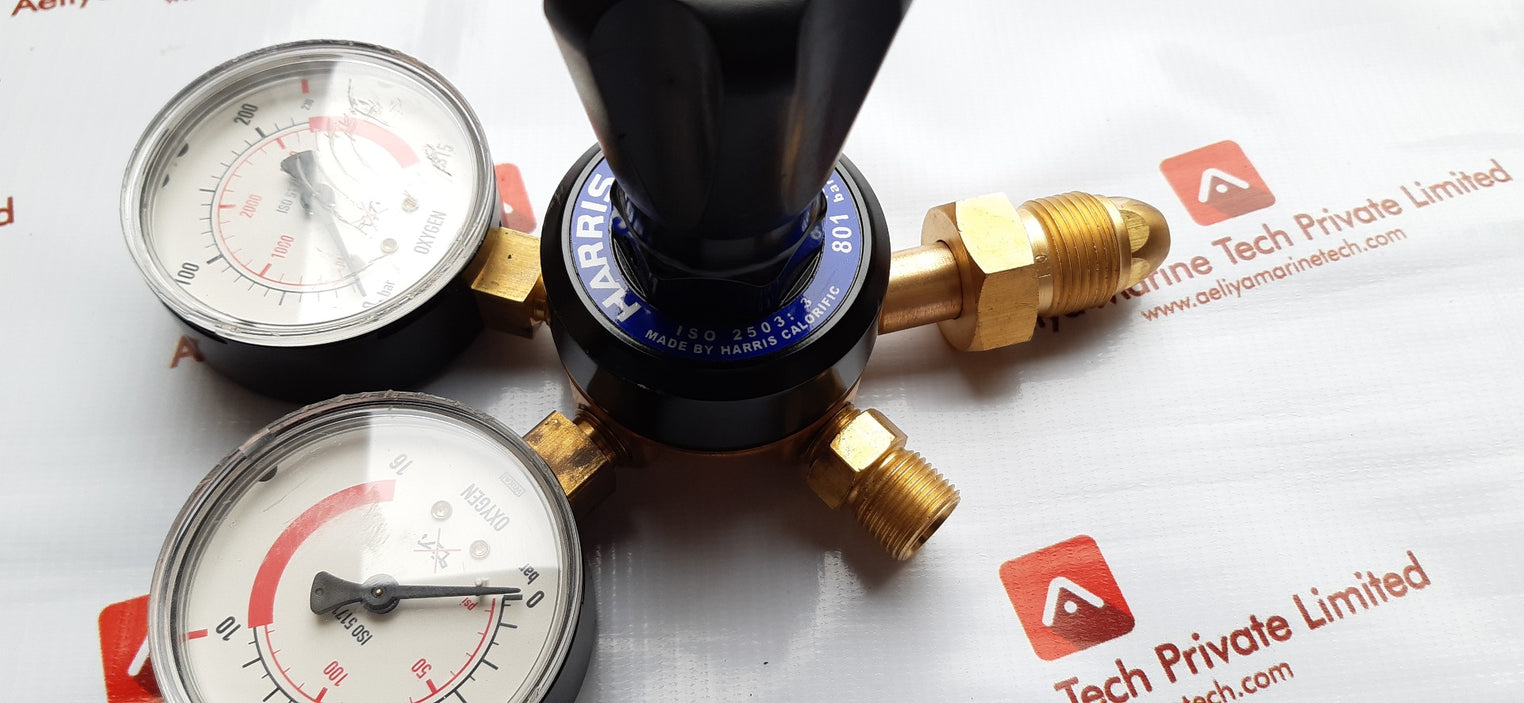 Harris 801 oxygen regulator- dual gauges