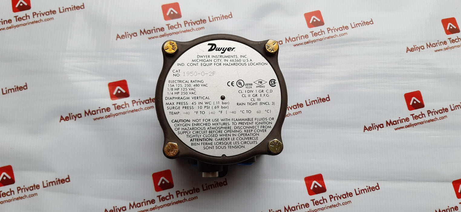 Dwyer 1950-0-2f explosion-proof pressure switch