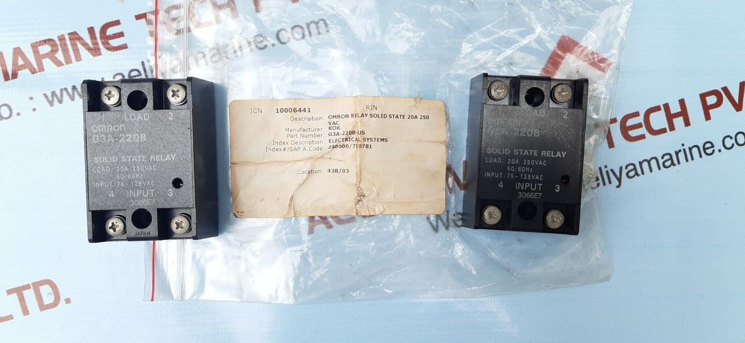 Omron g3a-220b-us solid state relay