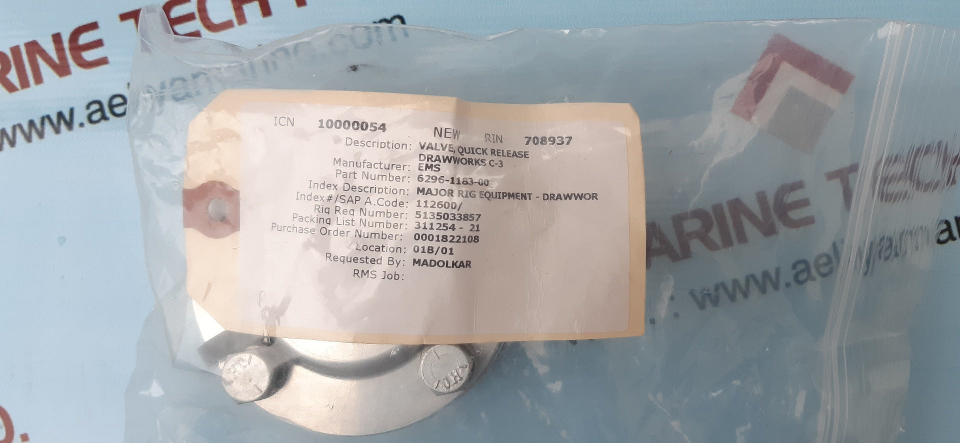 6296-1183-00 valve quick release drawworks c-3