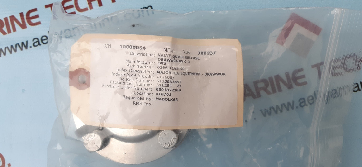 6296-1183-00 valve quick release drawworks c-3