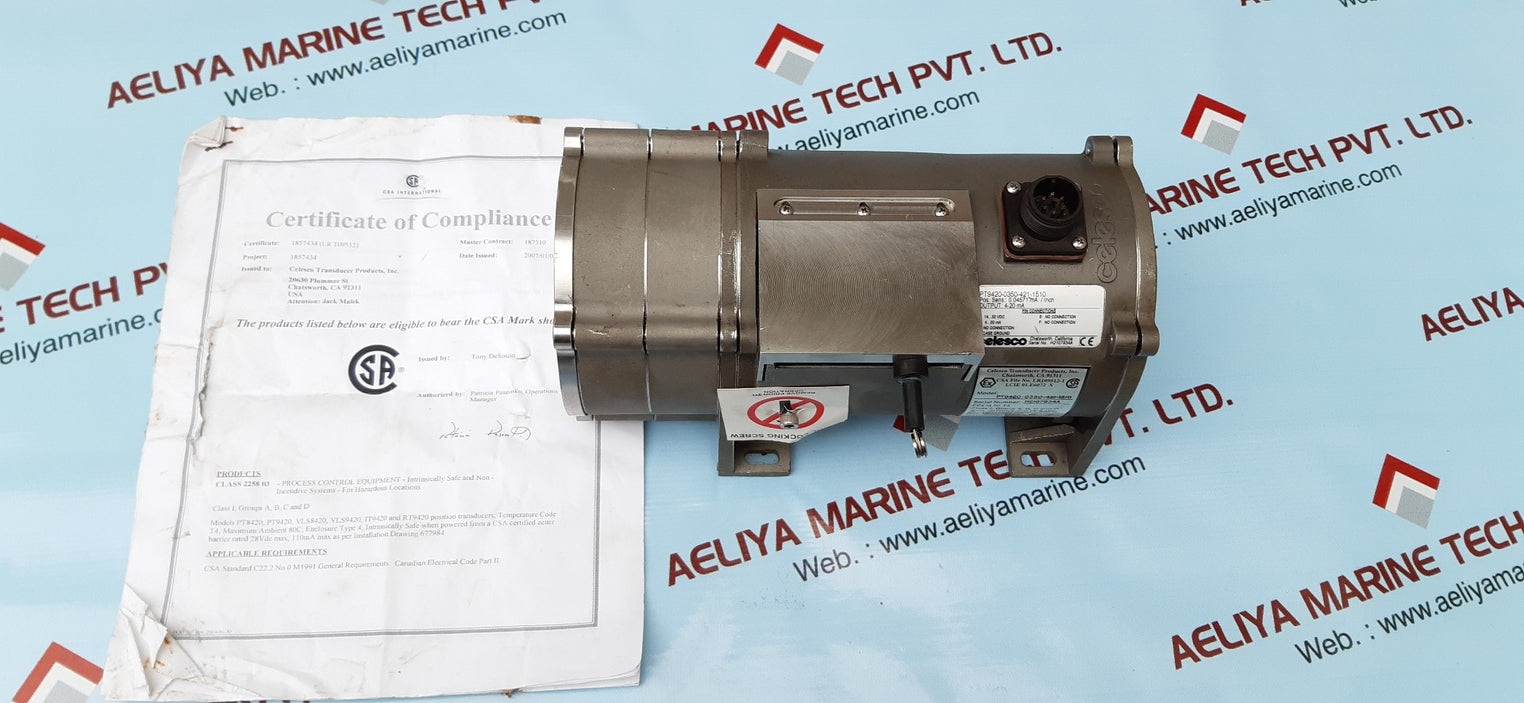 Celesco Pt9420-0350-421-1510 Transducer Spool Cable Actuated Sensor 4-20 Ma