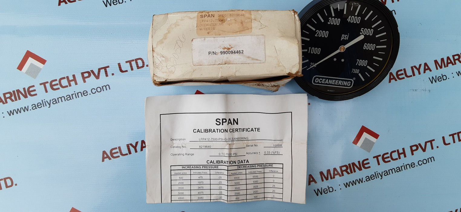 Oceaneering lfp412-7500-psi-g pressure gauge