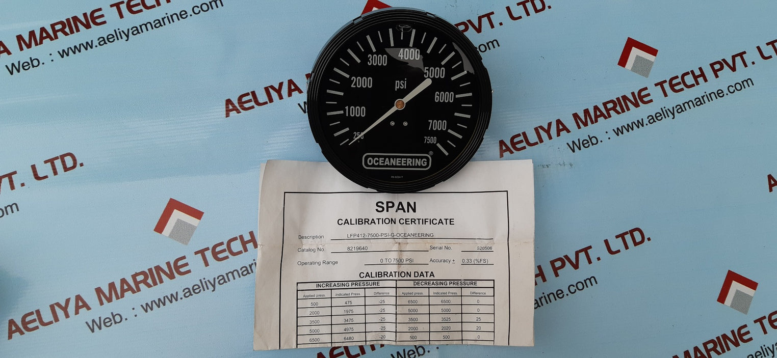 Oceaneering lfp412-7500-psi-g pressure gauge