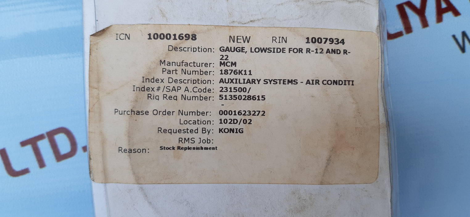 Nrp n2001 low pressure gauge