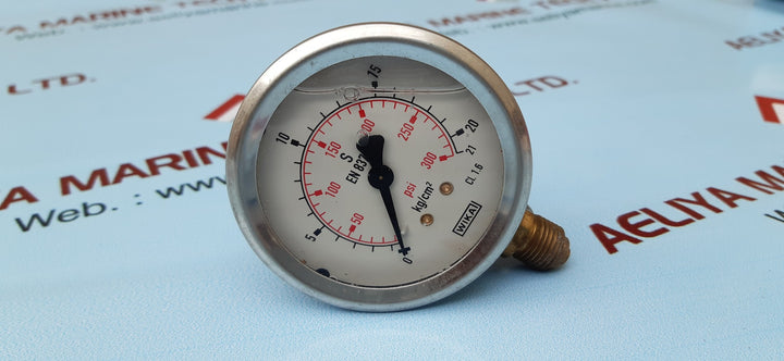 Wika 213.53.063 pressure gauge 0 to 21 kg/cm2 & psi