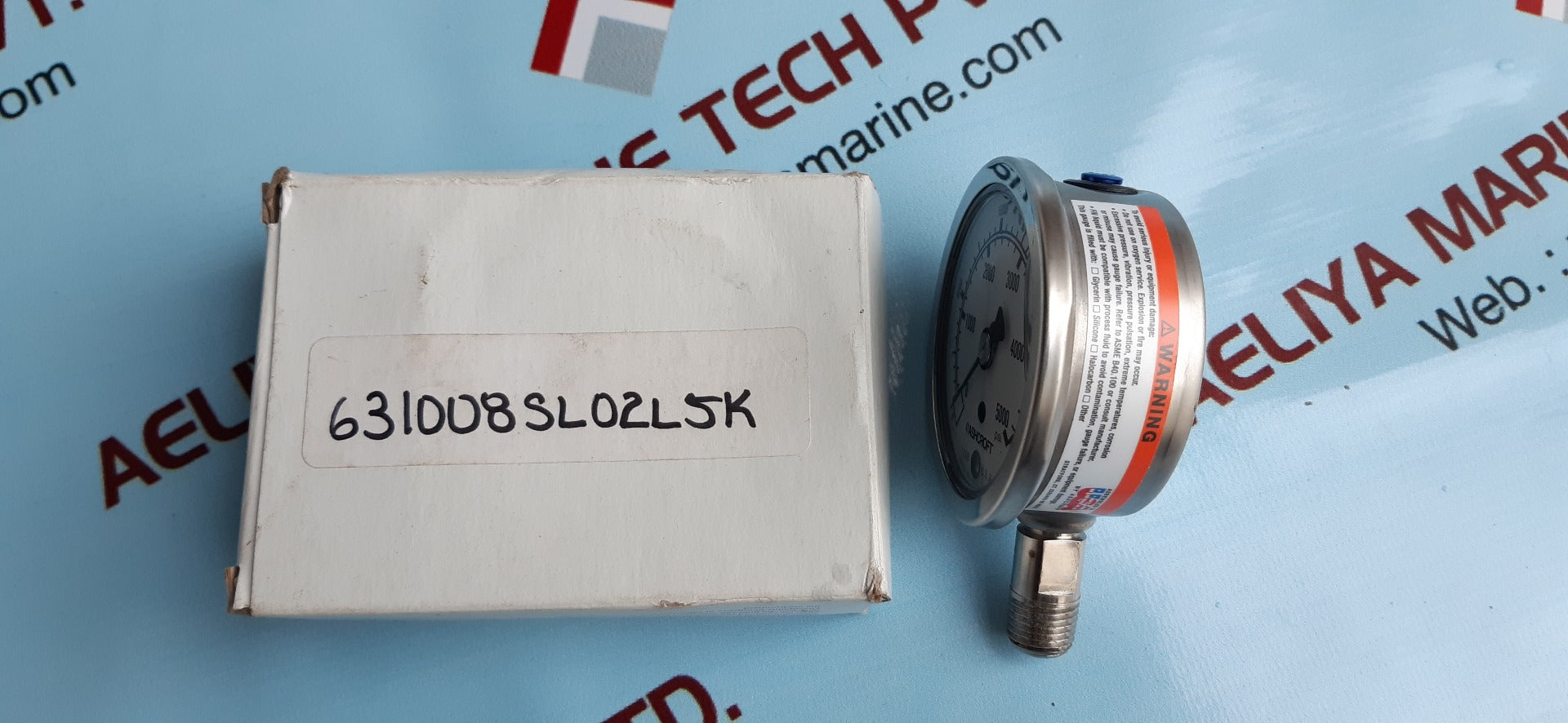 Ashcroft 63-1008-s-02l-5000# industrial duralife gauge 0 to 5000 psi