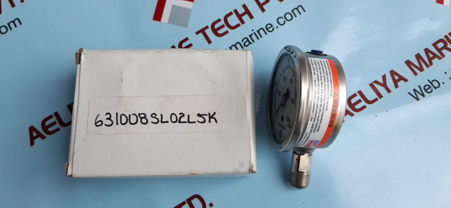 Ashcroft 63-1008-s-02l-5000# industrial duralife gauge 0 to 5000 psi