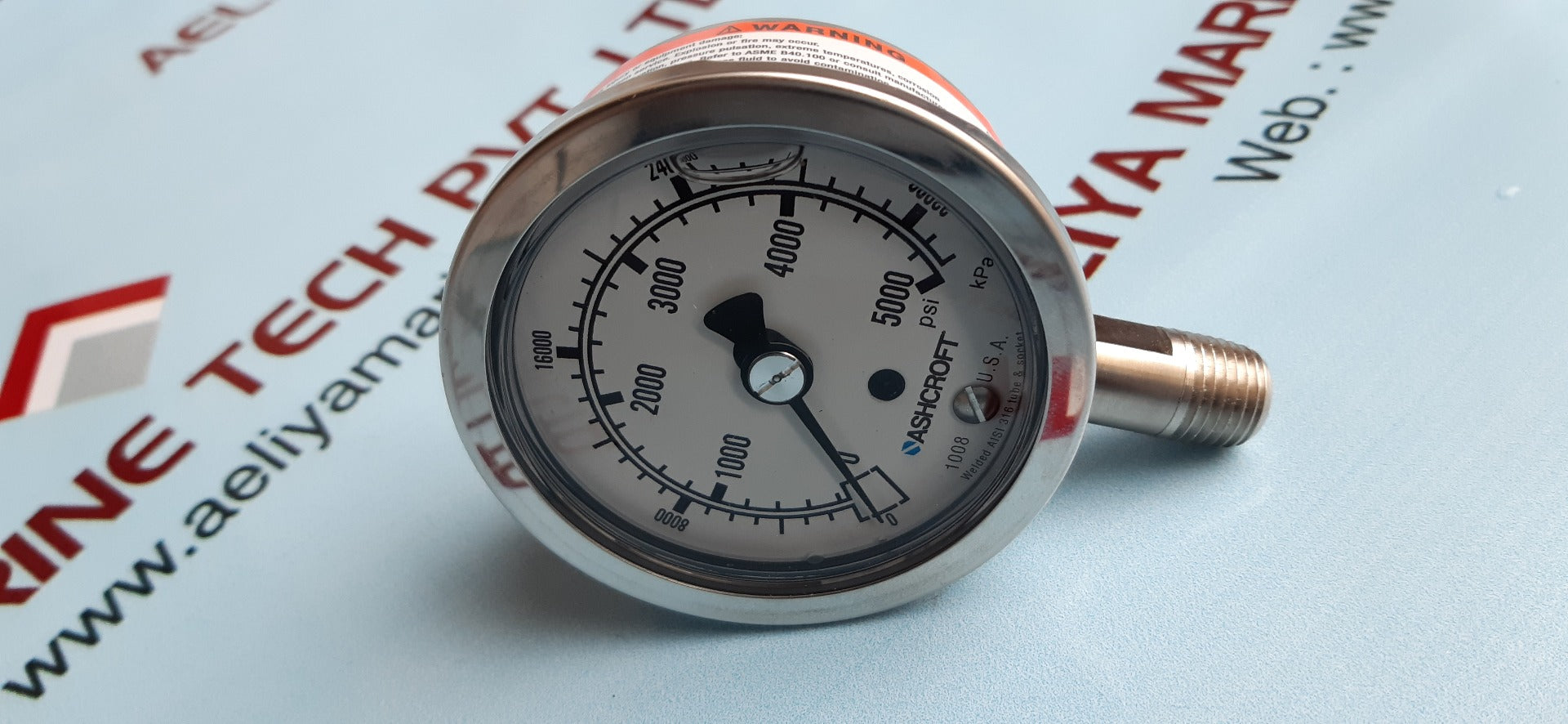 Ashcroft 63-1008-s-02l-5000# industrial duralife gauge 0 to 5000 psi