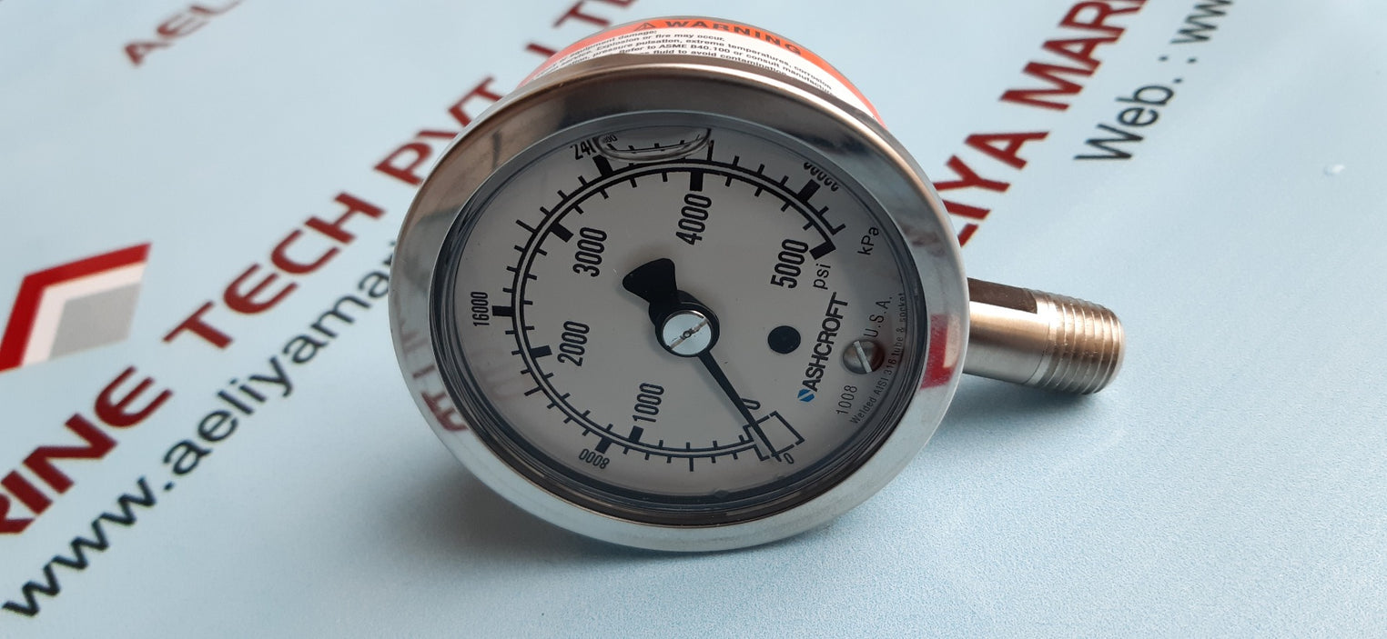 Ashcroft 63-1008-s-02l-5000# industrial duralife gauge 0 to 5000 psi