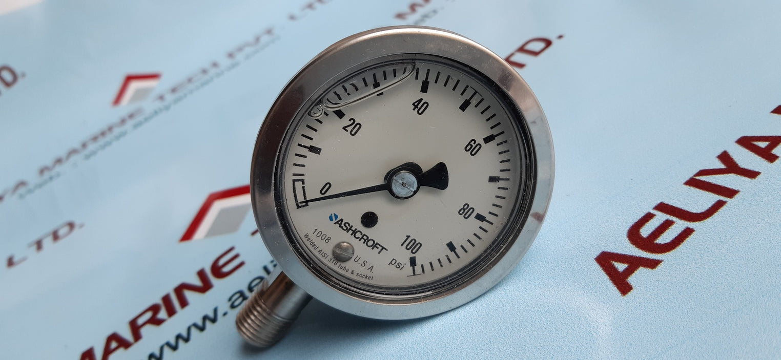 Ashcroft 63-1008-sl-02l-100# industrial duralife gauge