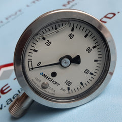 Ashcroft 63-1008-sl-02l-100# industrial duralife gauge