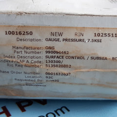 Oceaneering lfp412-7500-psi-g pressure gauge 0 to 7500 psi