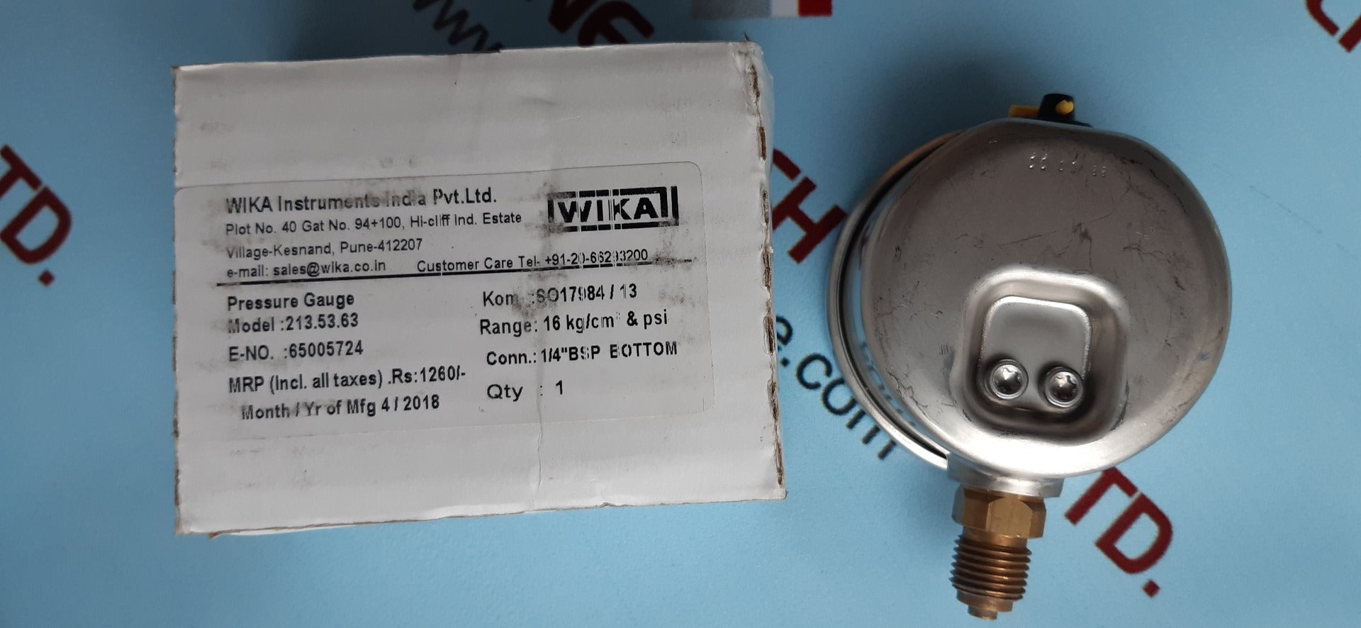 Wika 213.53.63 pressure gauge 16kg/cm2 & psi