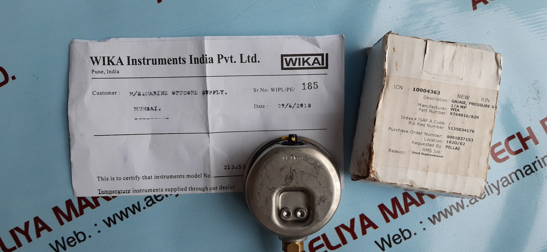 Wika 213.53.63 pressure gauge 4kg/cm2 & psi