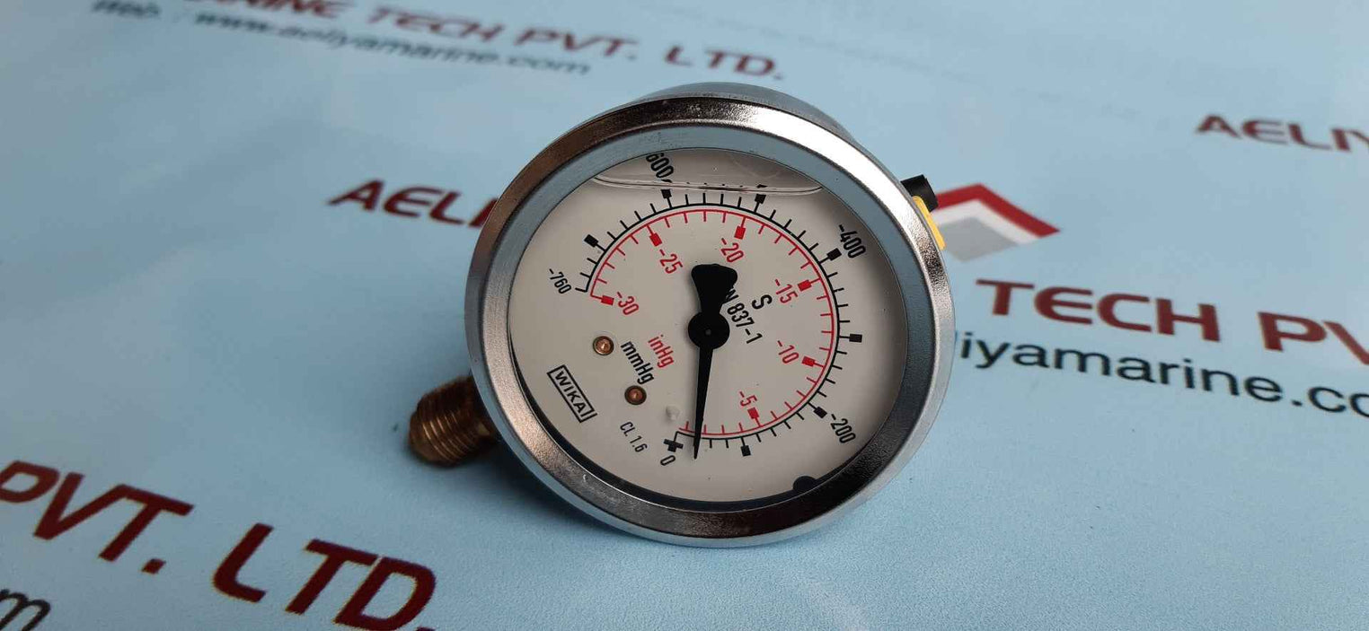 Wika 213.53.063 pressure gauge rnge -760 mmhg & inhg