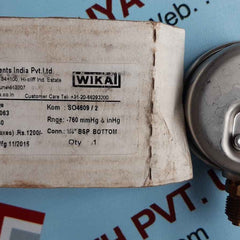 Wika 213.53.063 pressure gauge rnge -760 mmhg & inhg