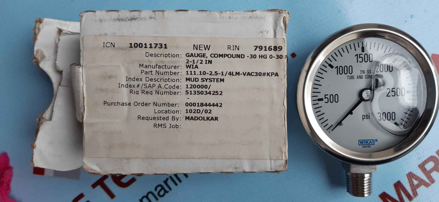 Wika 213.53.63 pressure gauge 21kg/cm2 & psi