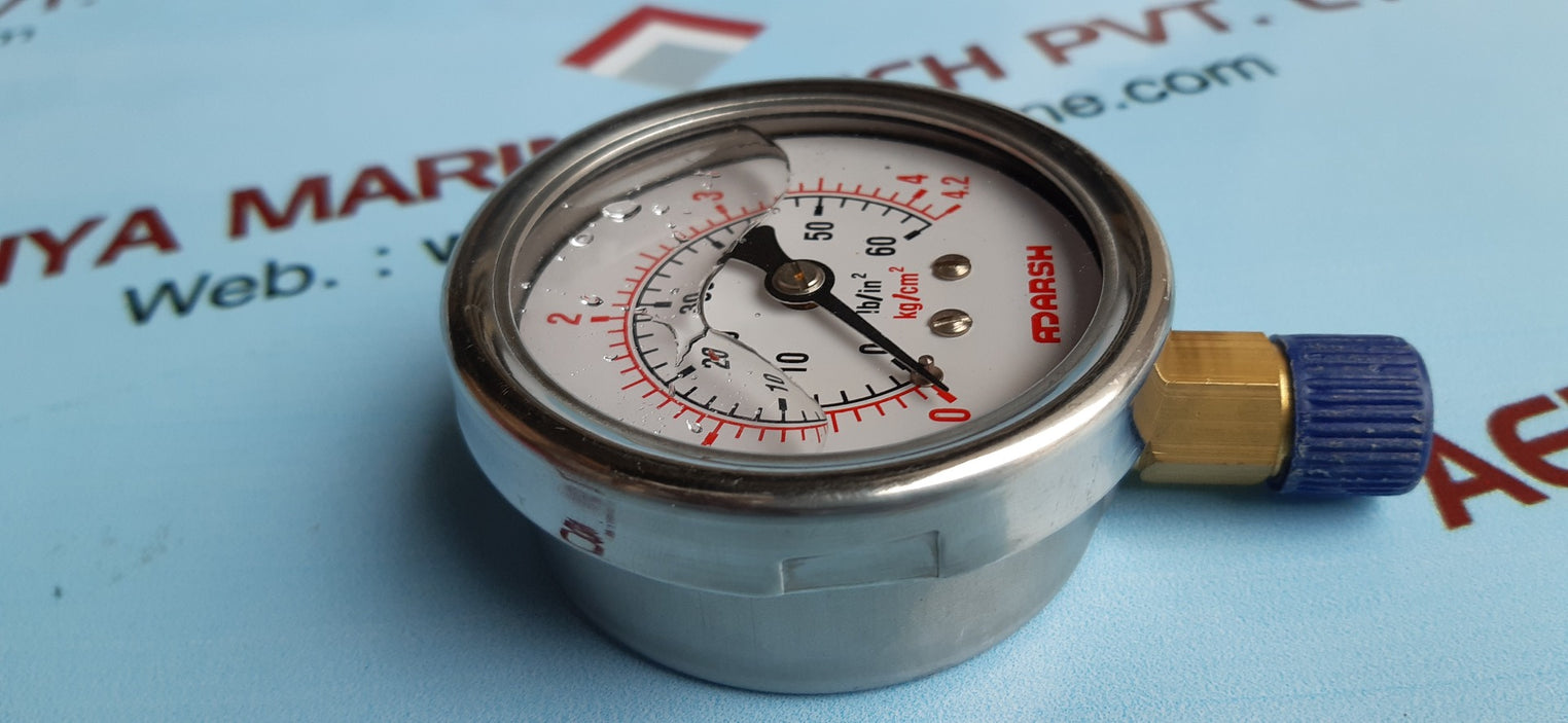 ADARSH S.S. WITH BRASS INTERNALS PRESSURE GAUGE 0-60 PSI 
