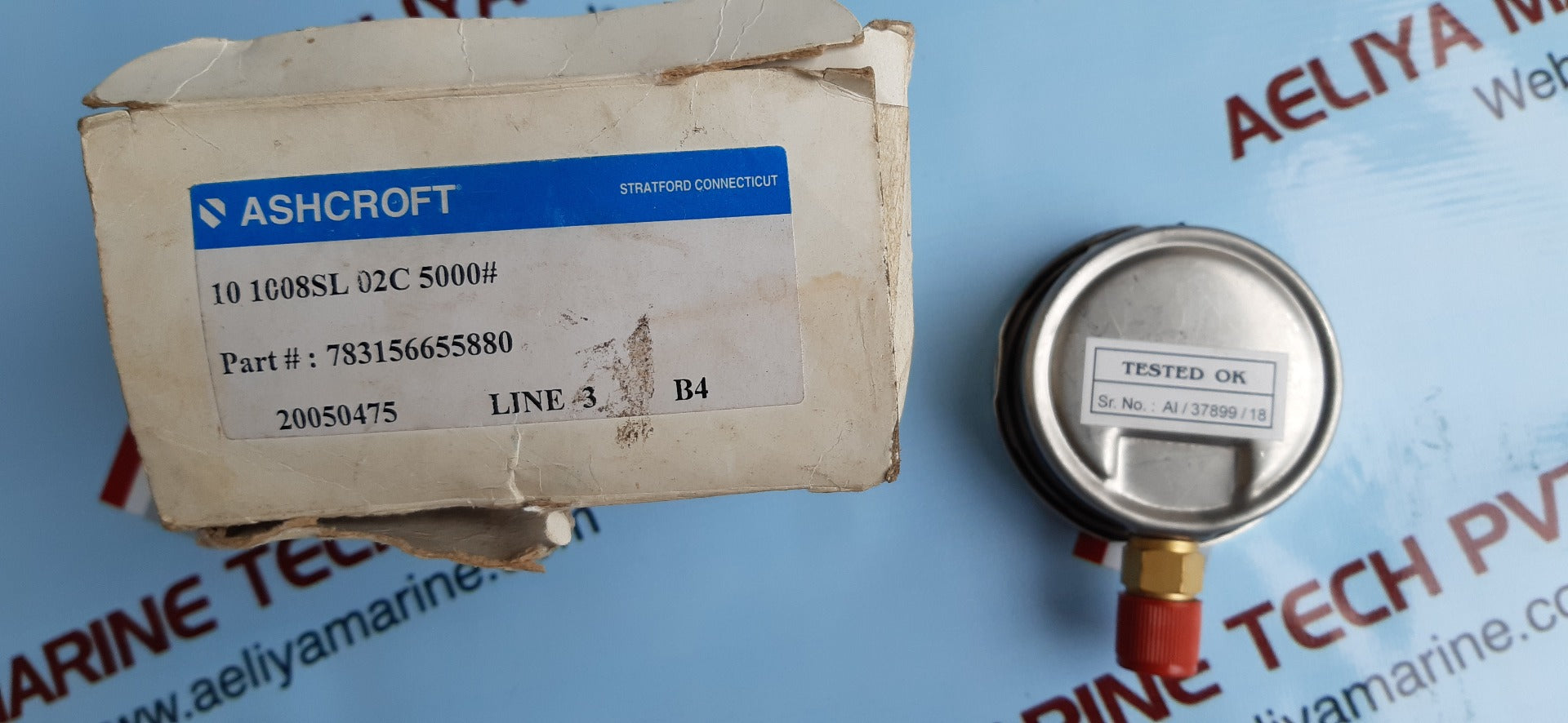 ADARSH LIOUID FILLED PRESSURE GAUGE,1/4 IN NPT,0-5000 PSI,4 IN DIAL DISPLAY