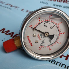 ADARSH LIOUID FILLED PRESSURE GAUGE,1/4 IN NPT,0-5000 PSI,4 IN DIAL DISPLAY