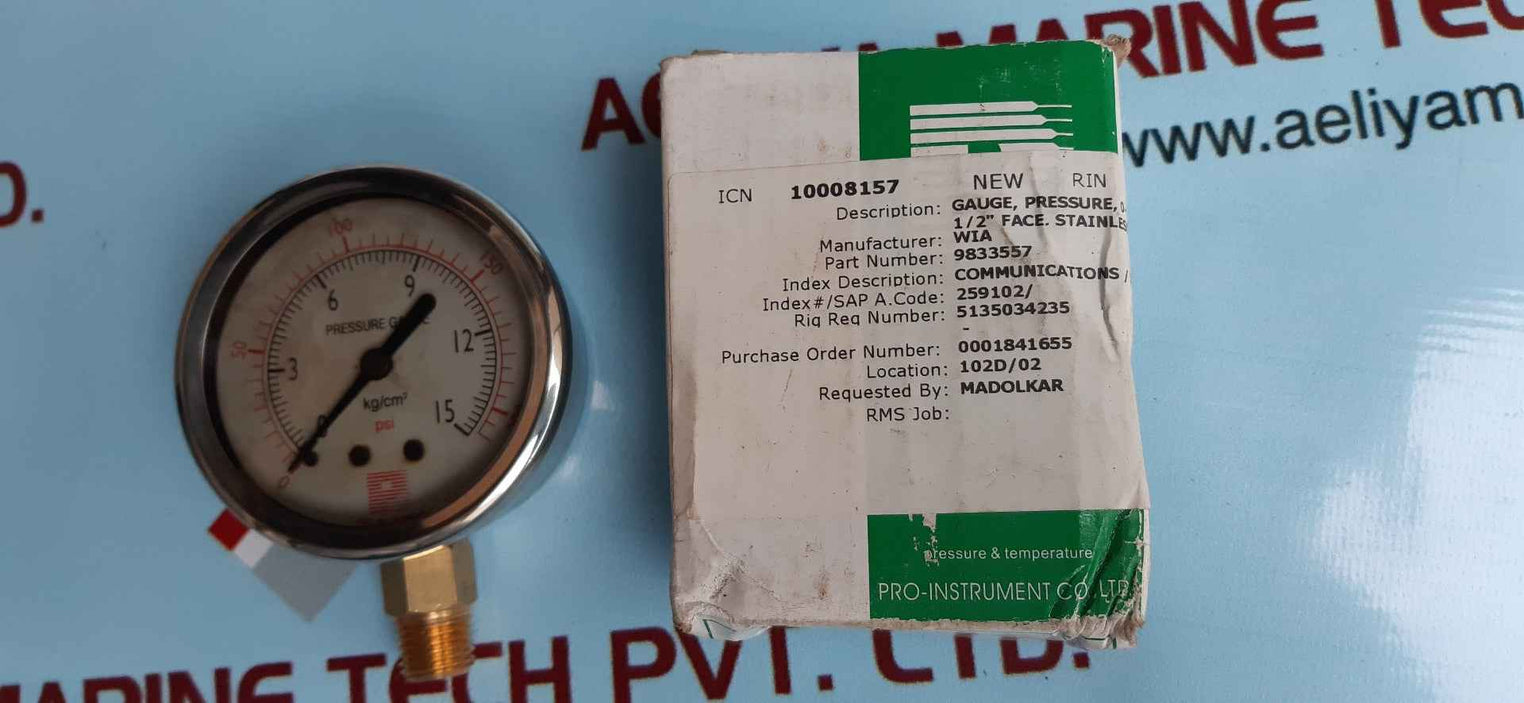 pro instruments pressure gauge 0-200 psi