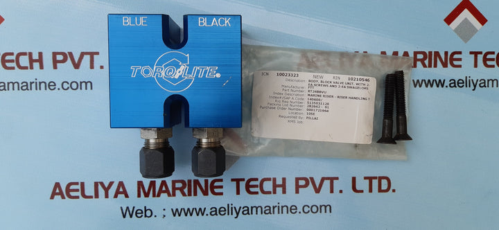 TORQLITE RT 24 BBVU BODY,BLOCK VALVE UNIT,WITH 2-EA SCREWS AND 2-EA SWAGELOK