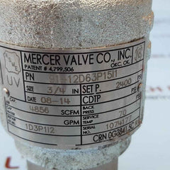 Mercer 91-12d63p15I1 relief valve