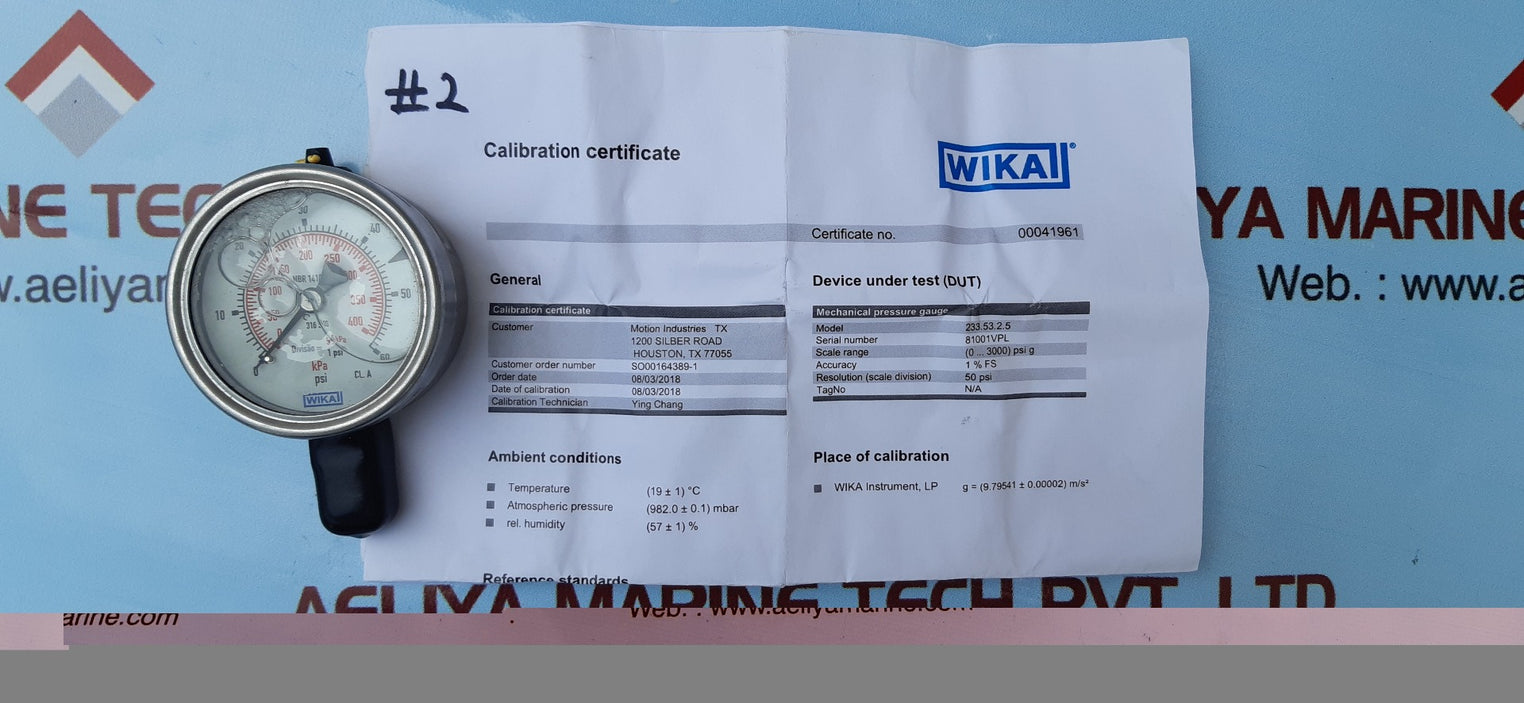 WIKA 233.53.2.5 MECHANICAL PRESSURE GAUGE 0..3000 PSI