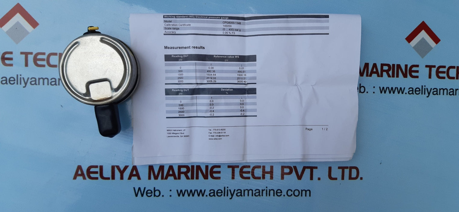 WIKA 233.53.2.5 MECHANICAL PRESSURE GAUGE 0..3000 PSI