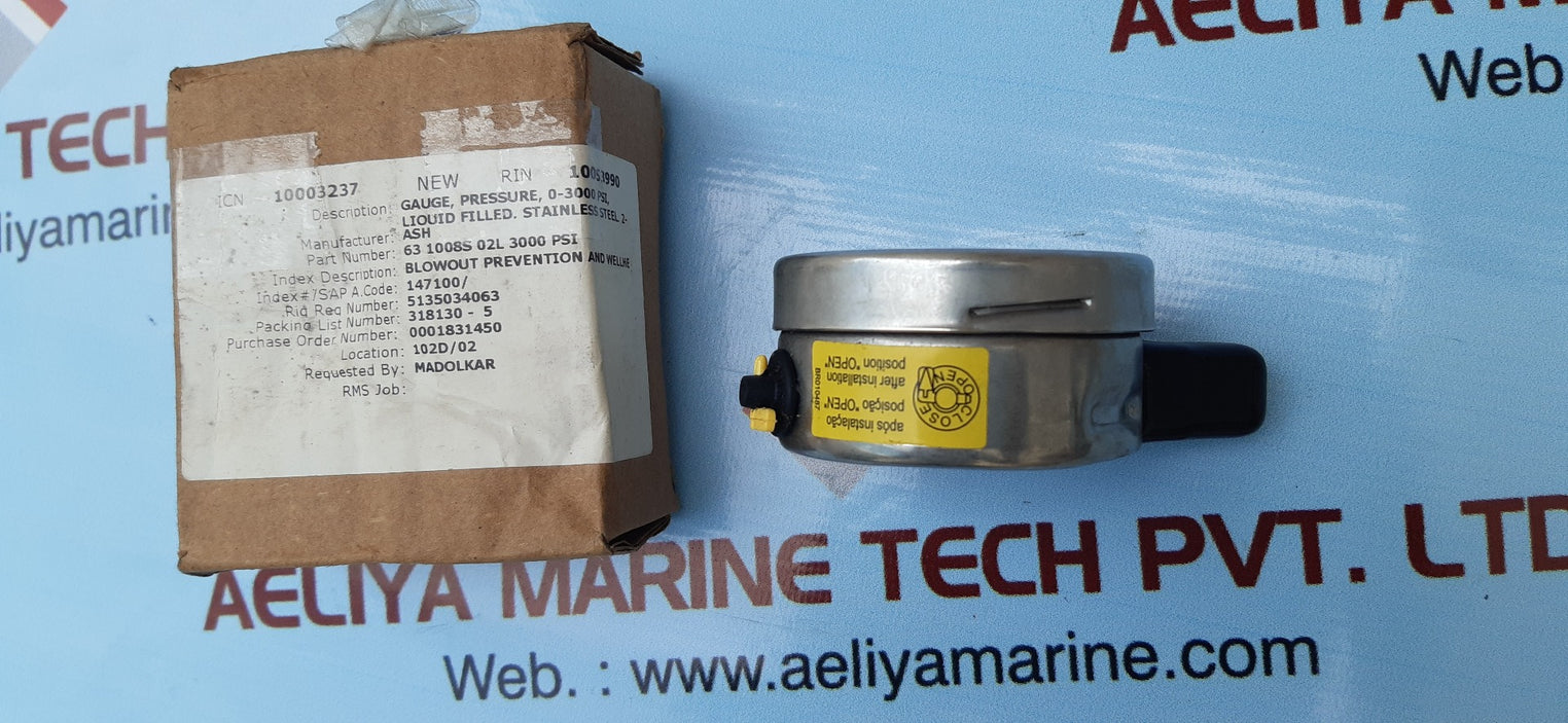 WIKA 233.53.2.5 MECHANICAL PRESSURE GAUGE 0..3000 PSI