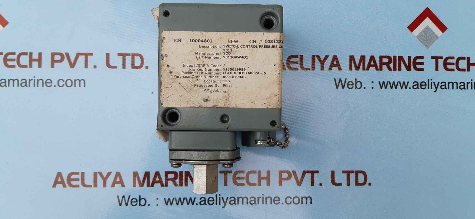 Square D 9012 Gaw-4 Pressure Switch Series:C, 9012Gaw4Q1 (1.5-75 Psig 1-5.3Bar)