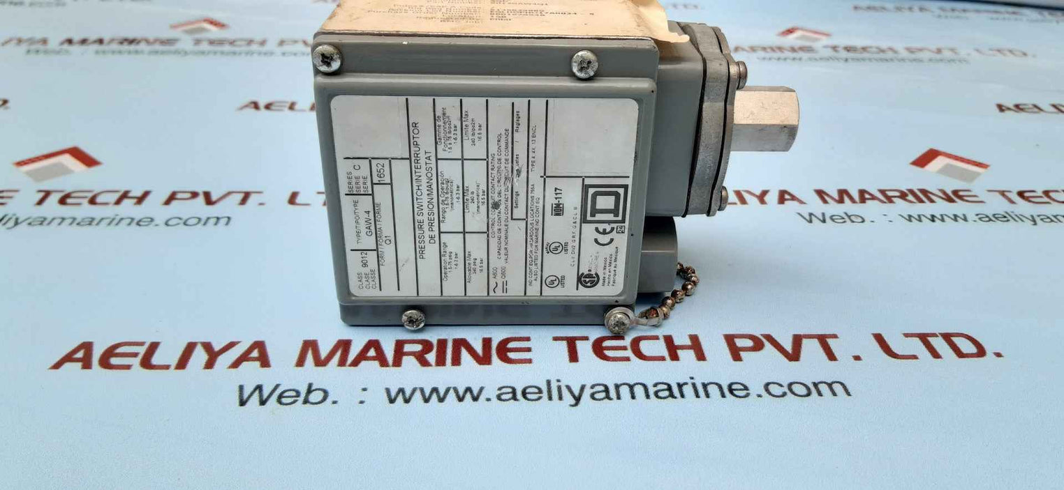 Square D 9012 Gaw-4 Pressure Switch Series:C, 9012Gaw4Q1 (1.5-75 Psig 1-5.3Bar)
