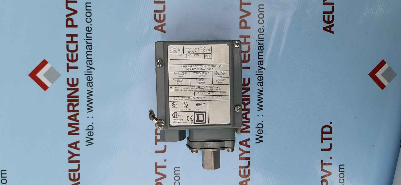 Square D 9012 Gaw-4 Pressure Switch Series:C, 9012Gaw4Q1 (1.5-75 Psig 1-5.3Bar)