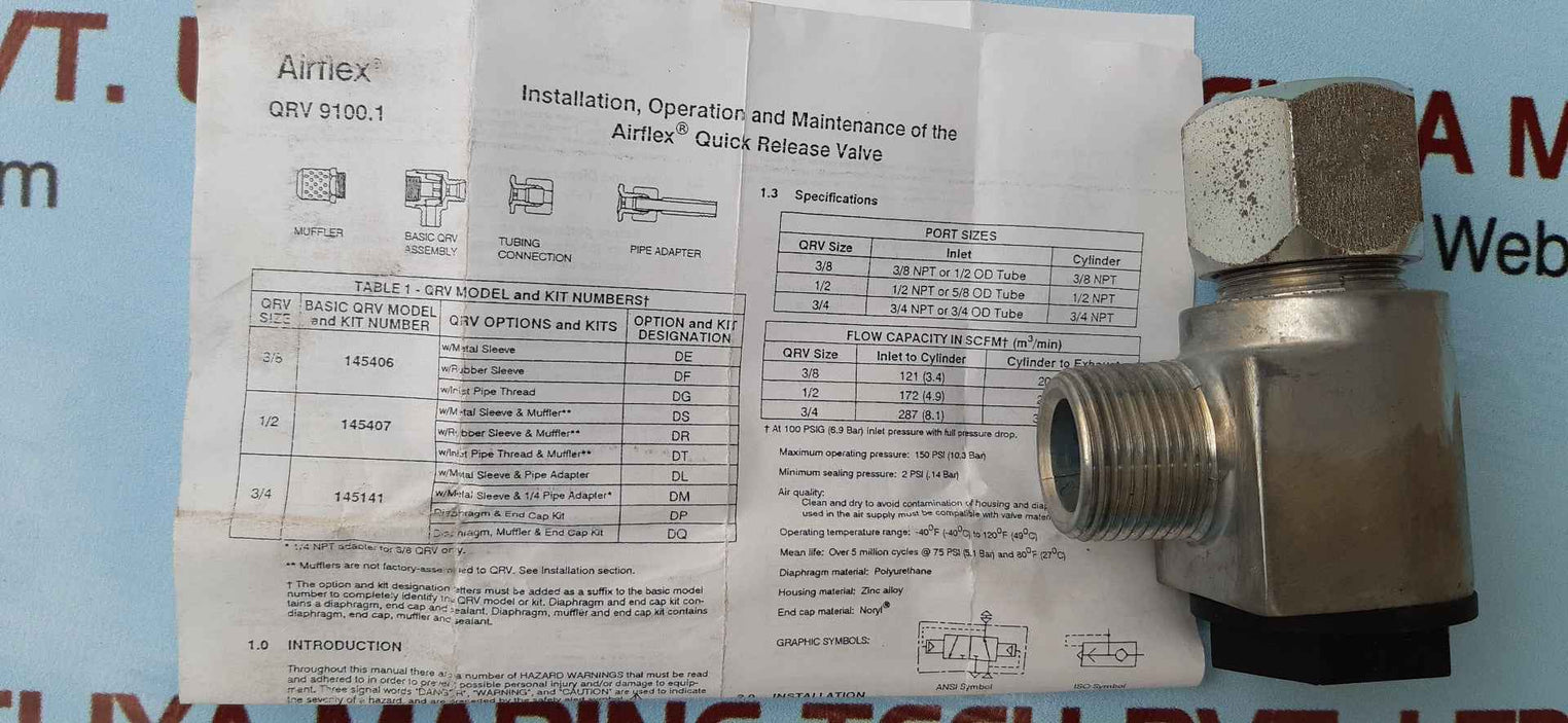 Eaton airflex 145141df quick release valve