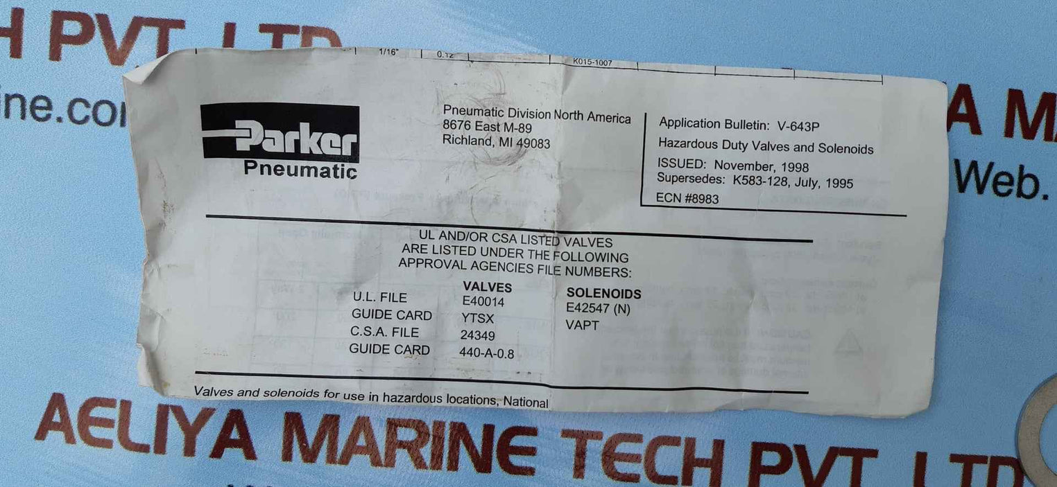 Parker par-15 service kit k352413b