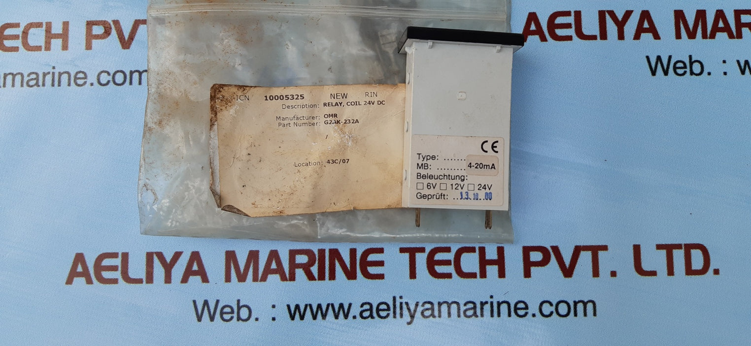 Omr g2ak-232a relay coil 24v dc