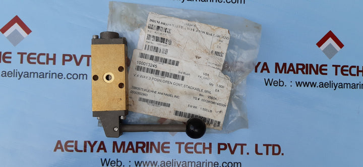 Brass valve 4 way 3 position hand ball control valve