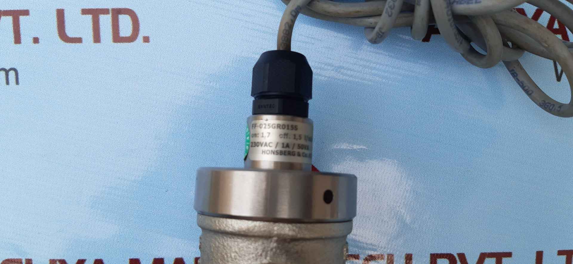 Honsberg Ff-025Gr0155 Piston Flow Switch On 1.7 Lpm Off 1.5 Lpm