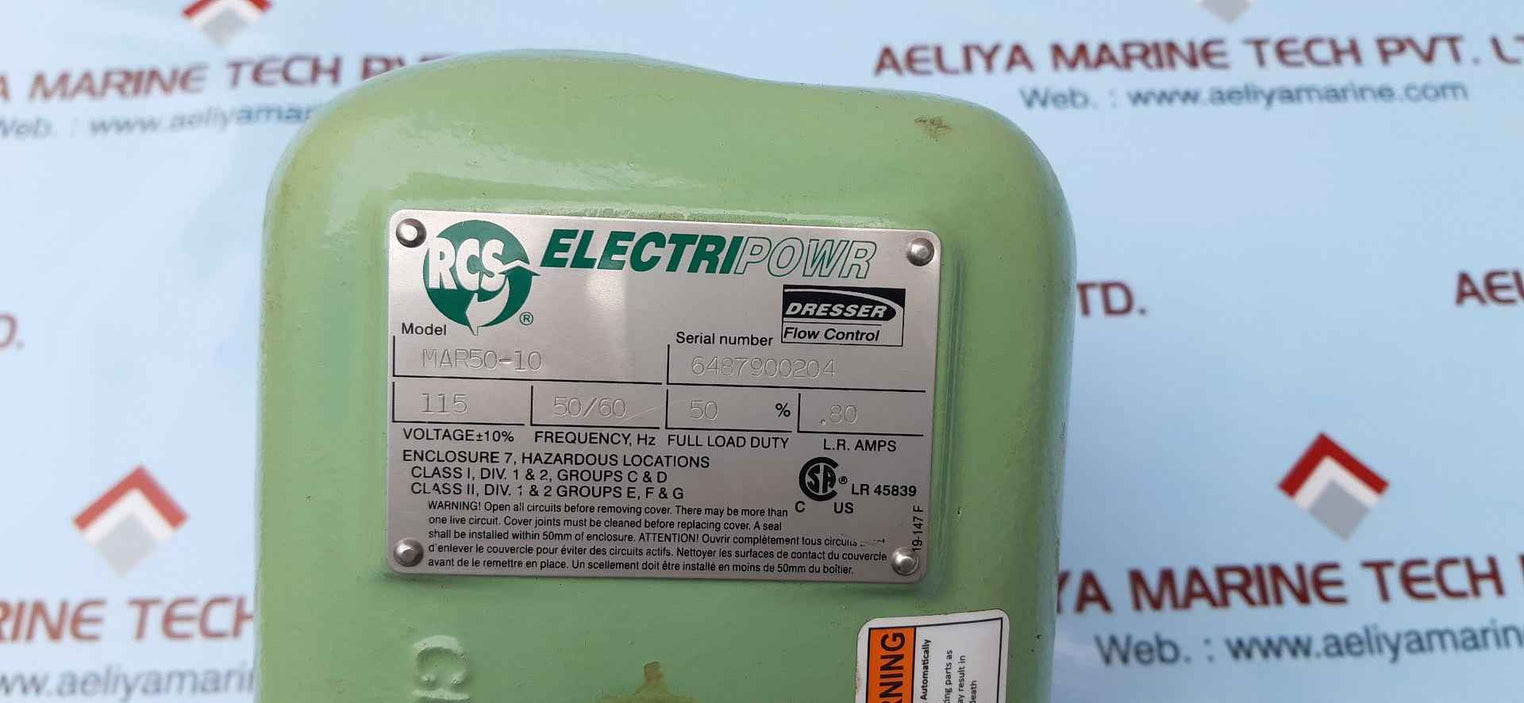 Rcs mar50-10 electripowr actuators 115v 50/60hz