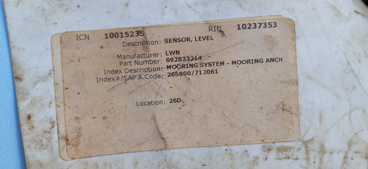 Liebherr 692833214 level sensor