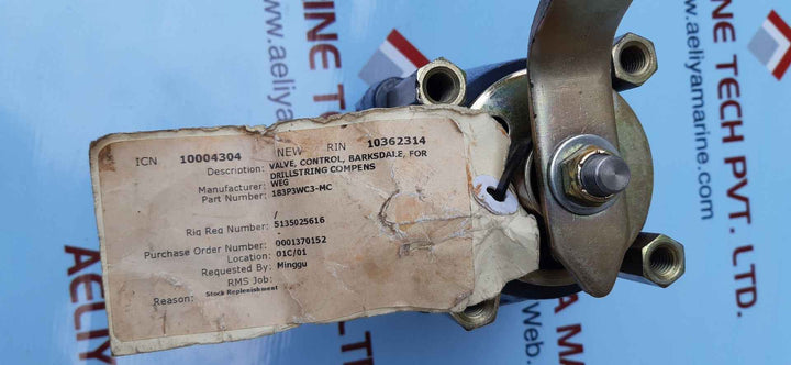 Barksdale 183p3wc3-mc-238 valve