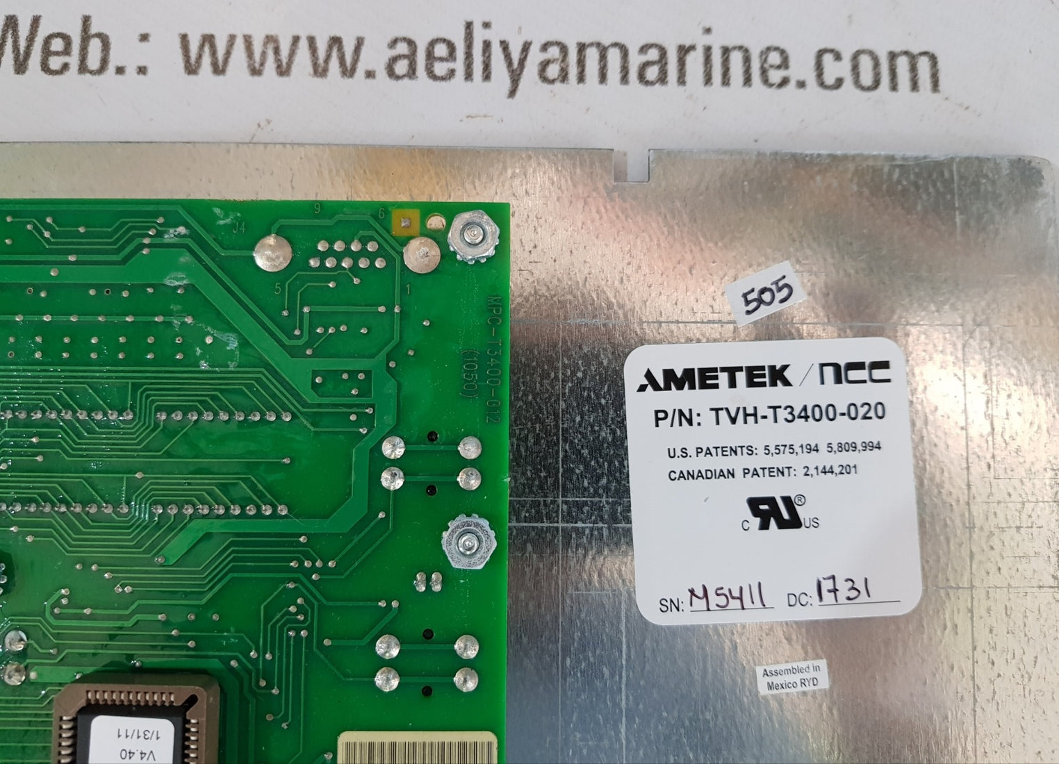 ametek/ncc tvh-t3400-020 circuit board mpc-t3400-012